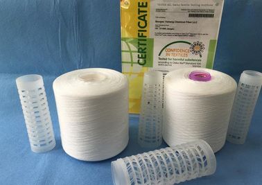 Raw White 100 Polyester Spun / Polyester Sewing Thread On Plastic Tube
